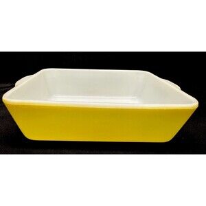 Pyrex Vintage Yellow Refrigerator Casserole Baking Dish Rectangle 503B No Lid 9”